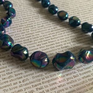 Vintage Estate Aurora Borealis Color Beaded Jewelry Fashion Costume Necklace